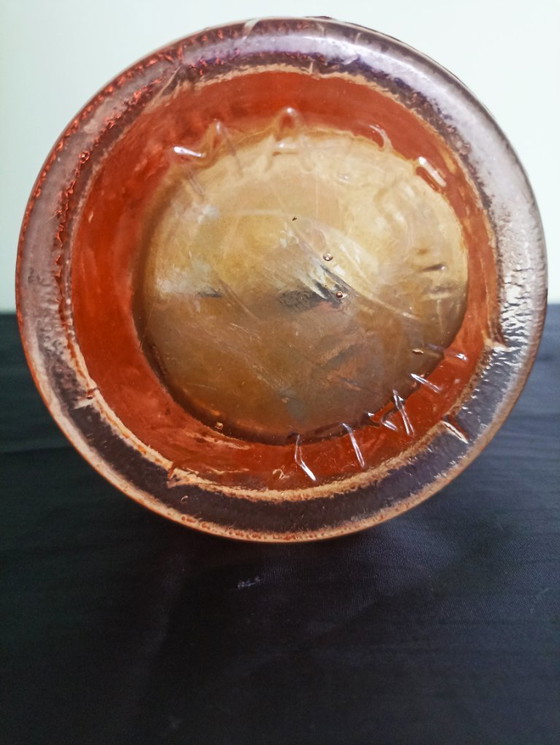 Image 1 of Vintage Italian Empoli vase - pink pressed glass (60-70) - 32 cm high
