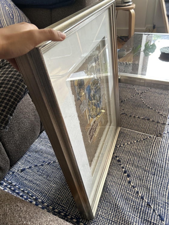 Tina Ahmed – Œuvre d'Art Originale Technique Mixte avec Feuille d'Or et d'Argent – 1999 – Objets d'art, Glass (photo 4 of 6)