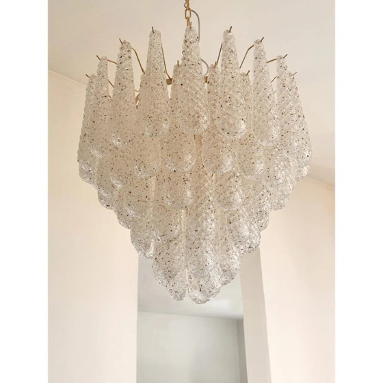 Image 1 of Mid-Century Modern italienischer „Conchiglie“-Kronleuchter aus Muranoglas in Gold