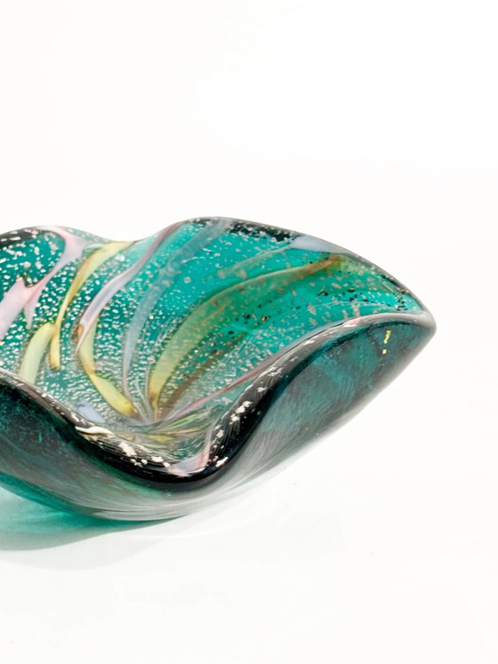 Cenicero de cristal de Murano verde de los años 70 – Objetos decorativos, Murano Glass (photo 13 of 14)