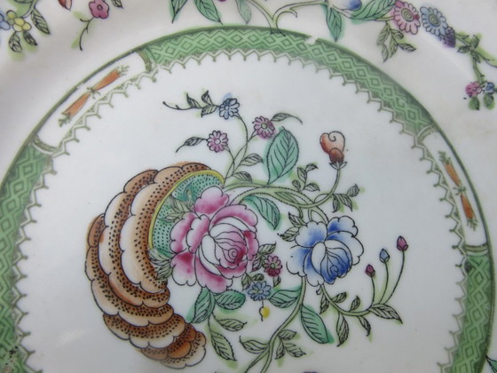 Antique Chinese Rose Plate Marked Fabricado em Macau, 22.5 cm Diameter – Tableware, Porcelain (photo 8 of 9)