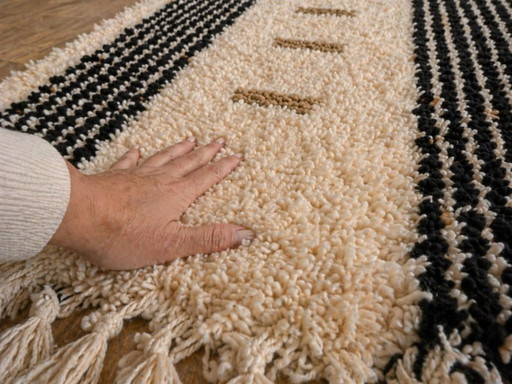 Alfombra de pasillo hecha a mano de 300 cm x 100 cm.
