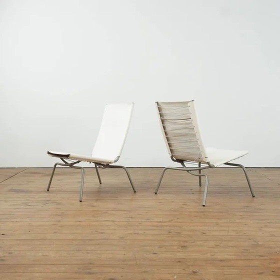 Set di 2 poltrone lounge di Fabiaan van Severen., Poltrone relax, Pelle, Bianco (foto 4 di 7)