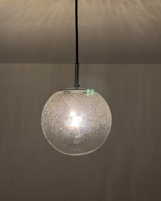 Image 1 of Vetro anni &#39;60, Limburgo, Lampada vintage di metà secolo, Vetro a bolle, Lampada a sospensione, Germania, Minimalismo, Era s