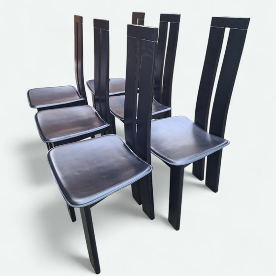 Image 1 of Ensemble de 6 chaises design italiennes – Costantini Pietro – Fabriquées en Italie