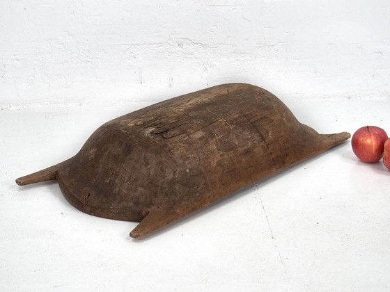 Antique wooden bowl for use as a centerpiece (c. 1900), Brown, Rustic (photo 18 of 20)