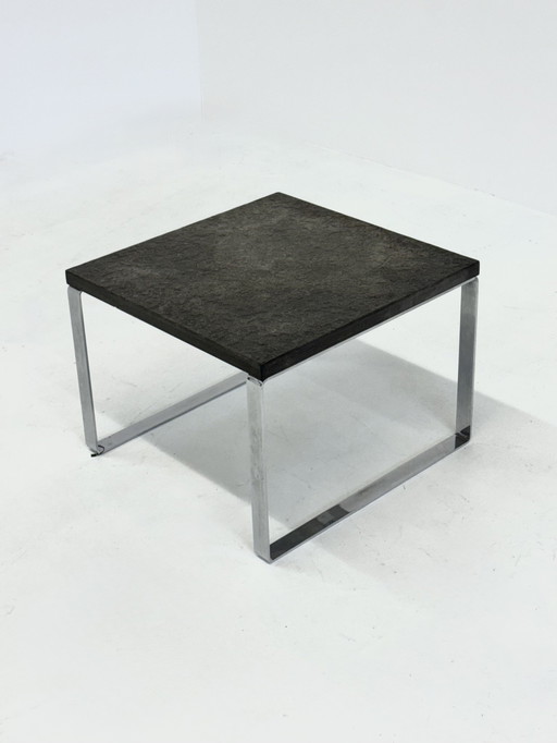 Table basse brutaliste avec plateau en ardoise par Peter Draenert