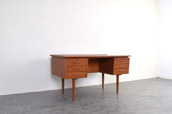 Image 1 of Mid-Century Danish Teak Executive Desk, 1960s.