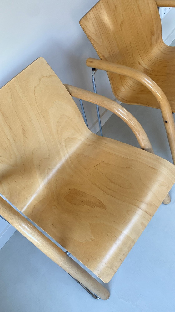 Twee Houten Thonet Stoelen – Eetkamerstoelen, Wood, Vintage (photo 7 of 9)