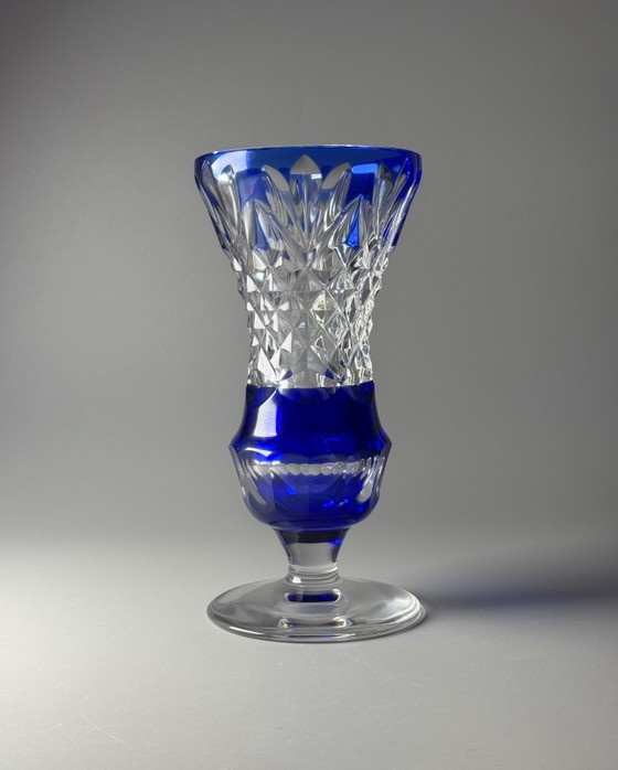 Image 1 of Vaso in cristallo Overlay in edizione limitata di Val Saint Lambert × Xavier Crespo, Belgio.