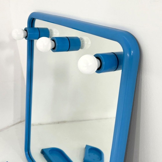 Image 1 of Blue Bathroom Set with Mirror from Gedy, 1970s
