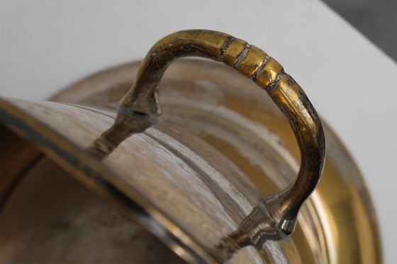 Image 1 of Antico secchiello per champagne in rame argentato, Francia, circa 1900