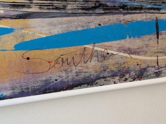 Large 1989 Postmodern Abstract Painting Print by Southern – Billy Hork Gallery Chicago – Art Prints, Wood (photo 4 of 10)