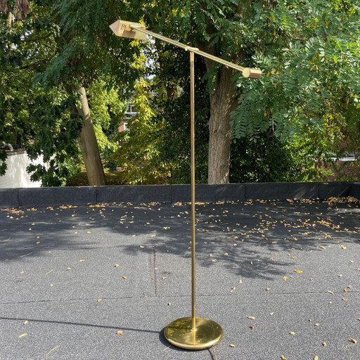 Lampada da terra vintage regolabile in ottone con dimmer – vloerlampen, Brass, Metal
