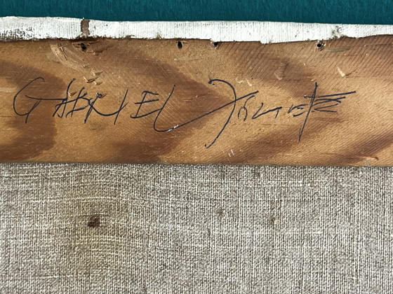 Image 1 of Gabriel Jozsef, Hongrie, paysage à l'huile, avec étiquette de la galerie,