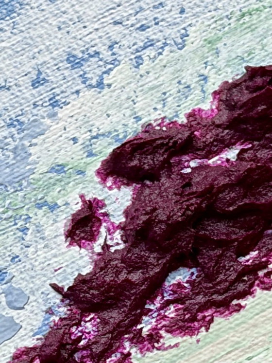 Image 1 of Abstract painting VOLT Hellebore, original modern artwork 18x24 cm.