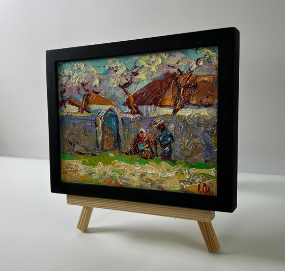 Original Oil Painting Rural Spring Landscape Village Memory – Paintings & Drawings, Canvas (photo 2 of 8)