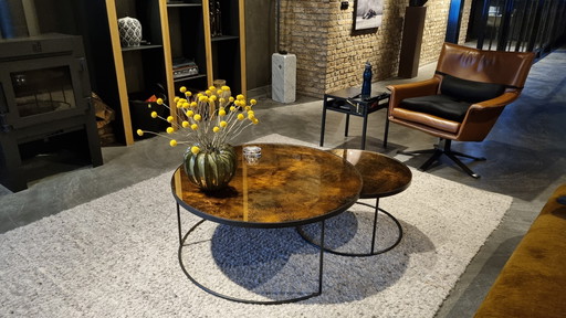 Ethnicraft - Bronze coffee table set.