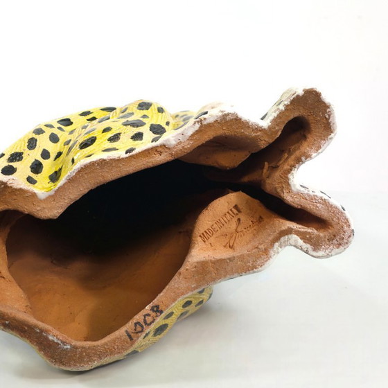 Image 1 of Terra Cotta Cheetah/luipaard beeld 60s Italiaans mid century