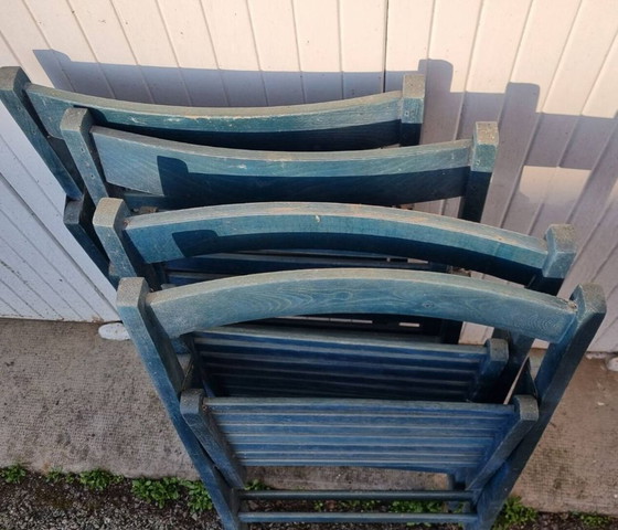 Image 1 of 4 sedie pieghevoli in legno