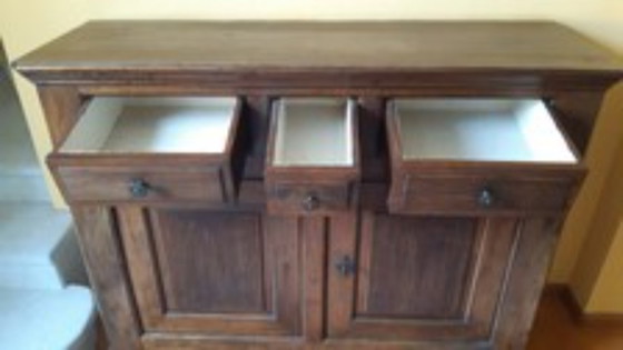 Antiek Notenhouten Dressoir – Eind 19e Eeuw, Professioneel Gerestaureerd – CREDENZA ANTICA, Wood (photo 4 of 14)