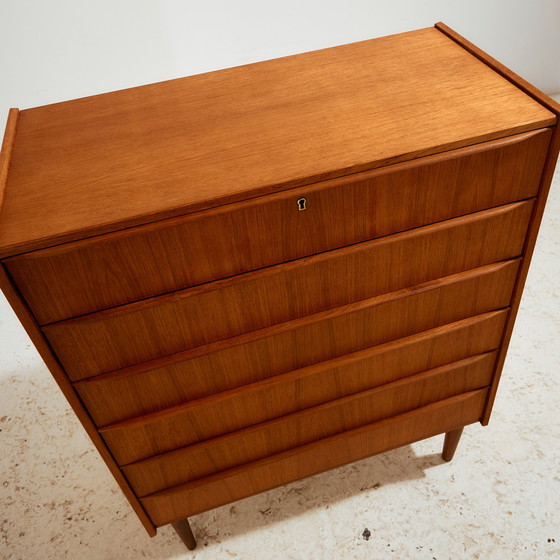 Image 1 of MK11148 Cómoda de teca restaurada con seis cajones