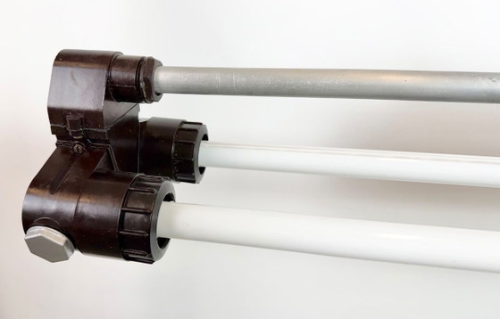 Image 1 of Industriële zilverkleurige buislamp van Elektrosvit, jaren 70.