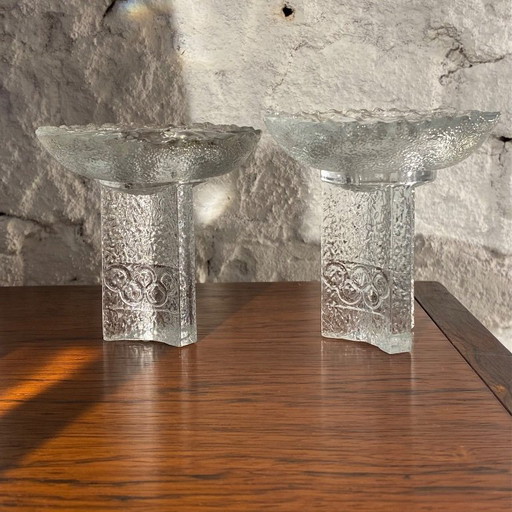 2 candelieri vintage Orrefors 'Olympia'