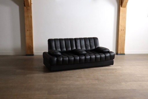 De Sede DS-85 slaapbank in zwart leer, Zwitserland, jaren 60 – 2 zitsbanken, Leather
