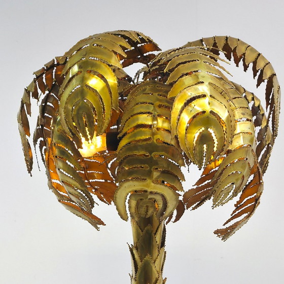 Image 1 of Maison Jansen palm tree lamp 70s mid century brass
