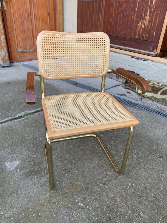 Mid-Century Modern Italian Marcel Breuer B64 Cesca Chair, 70s – Dining chairs, Metal, Brass (photo 2 of 4)