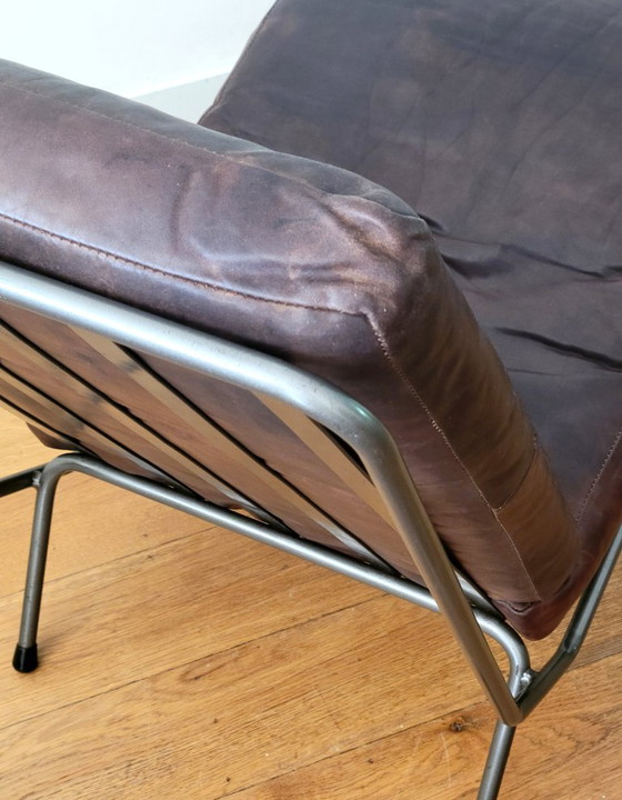 Koene Oberman fauteuil voor Gelderland in leer en staal, Nederland, jaren ’50 – Leather, Metal (photo 9 of 9)