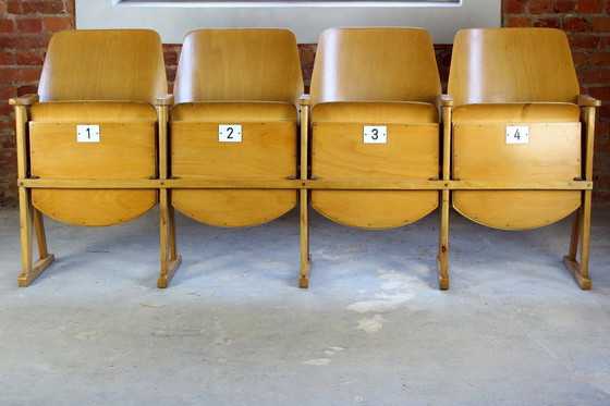 Image 1 of Fauteuils de cinéma vintage de Ton, années 1960, lot de 13