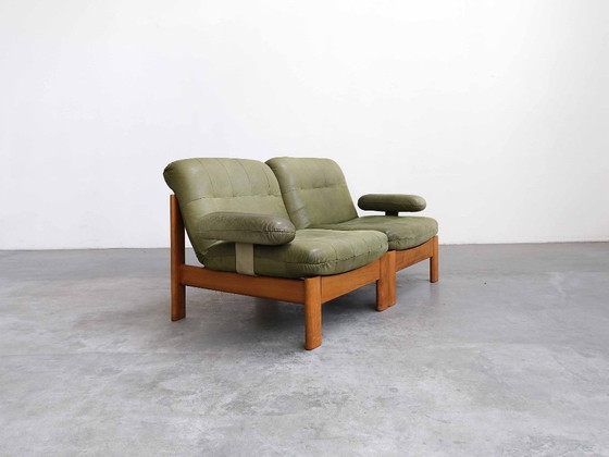 Image 1 of Vintage "FJELMAR" modular sofa, teak and leather, Mid-Century Danish
