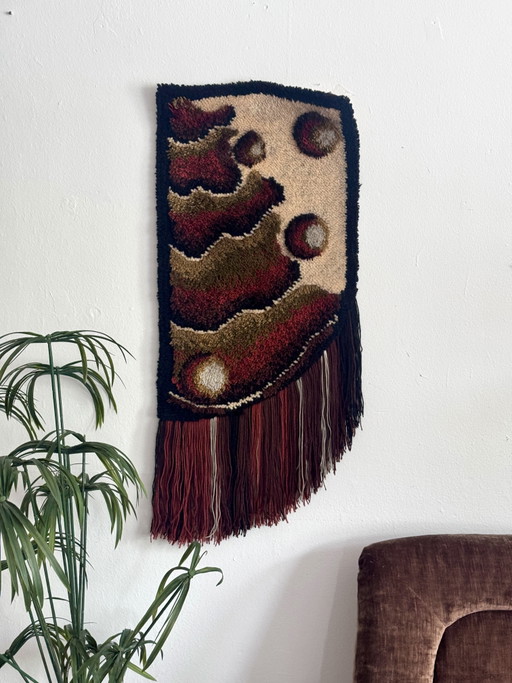 Wandbehang aus Wolle im Vintage-Stil der Siebzigerjahre – wanddecoratie, Wool