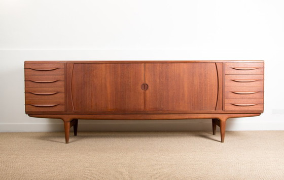 Image 1 of Large Danish teak sideboard model U15 by Johannes Andersen for Uldum Mobelfabrik 1966.