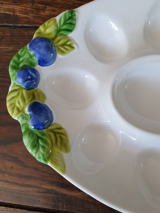 Image 1 of Piatto per uova dall'Italia firmato Italica Ars 32x24 cm