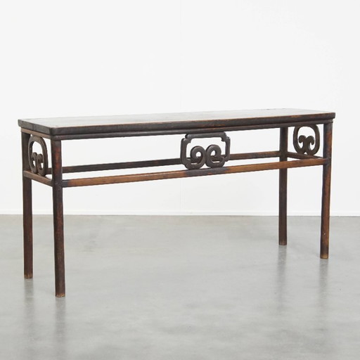Antique Chinese Side Table/Altar Table From Early 1900s With a Rare Single Piece Top