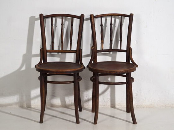 Antique Viennese style chairs (c.1920). Set of 4 pieces #4 – Dining chairs (photo 22 of 40)