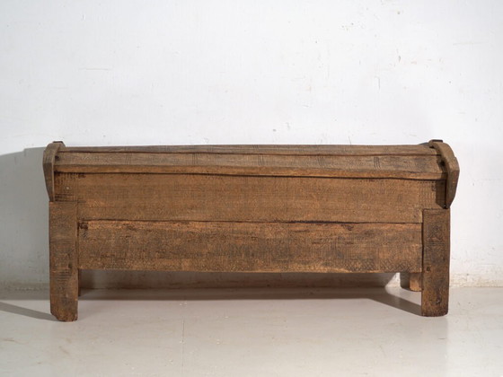 Panca contenitore primitiva antica in legno – Transilvania, circa 1850 – Panche, Rustic (photo 40 of 40)