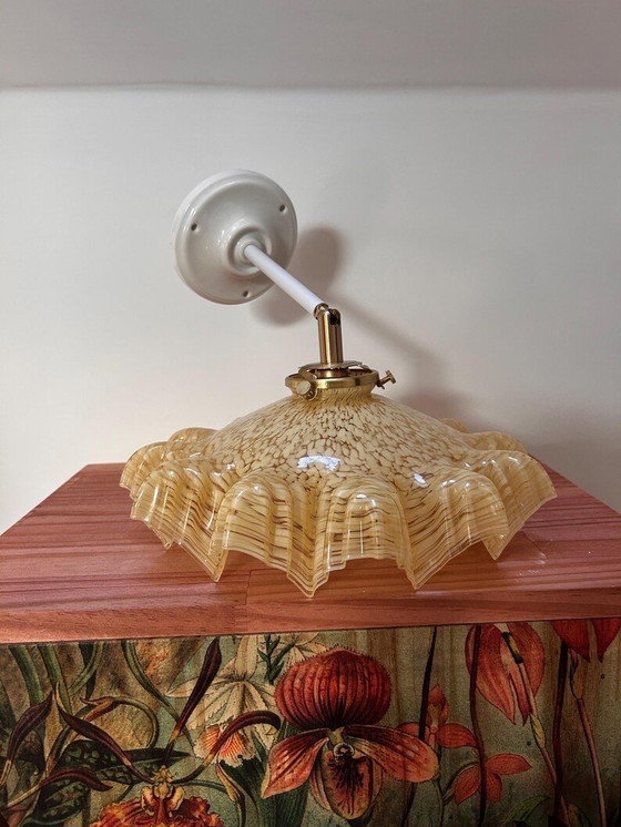 Image 1 of Vintage De Clichy Glass Wall Sconce