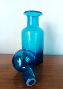 4x Flacons D'apothicaire en Verre Bleu Vintage