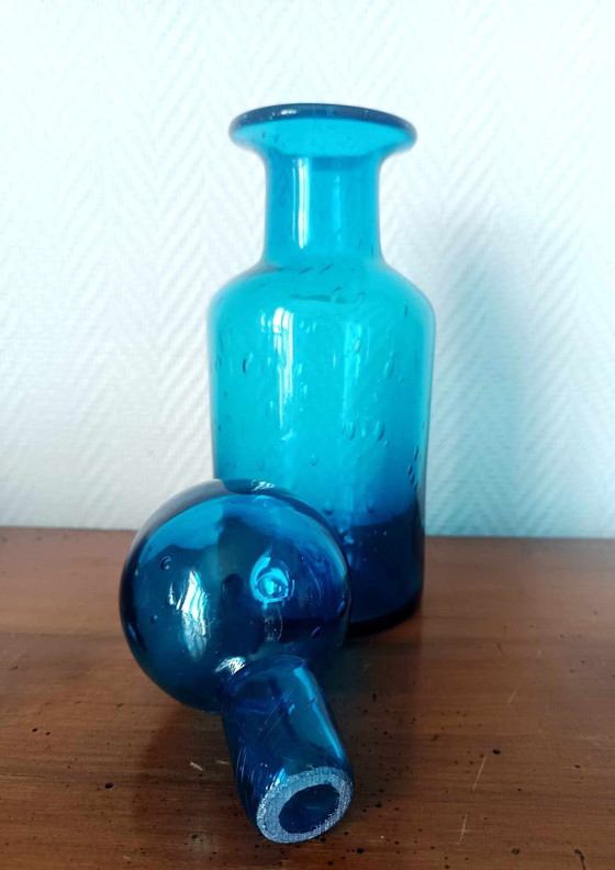 Image 1 of 4 bottiglie da farmacia in vetro blu vintage