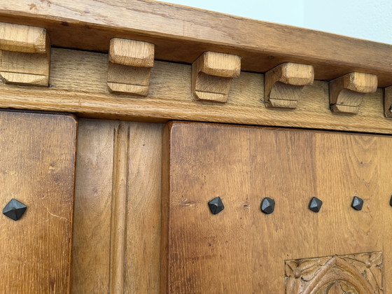 Image 1 of Antieke massief eiken kast Jugendstil / Arts & Crafts