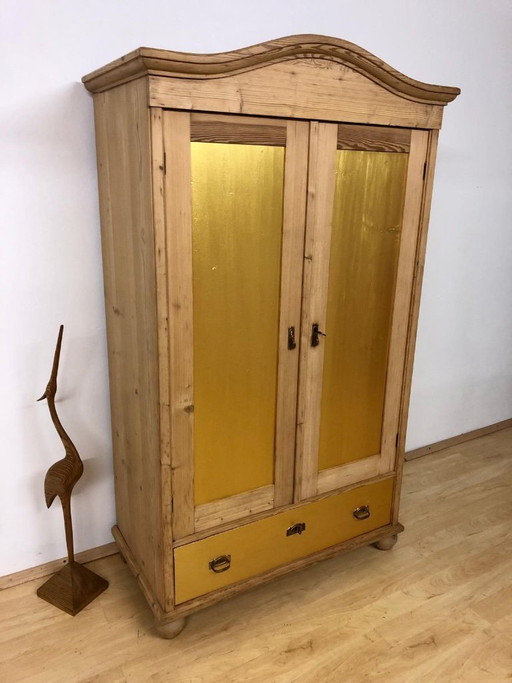 Antique farmhouse cupboard, country-style cupboard, softwood cupboard, Art Nouveau cupboard circa 1900