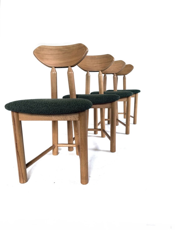 Image 1 of 4x Chaise de salle à manger brutaliste '80