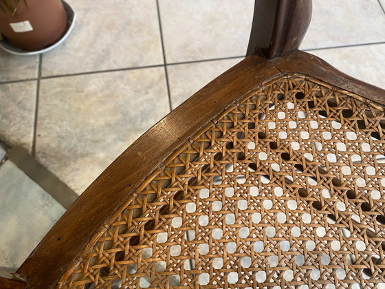 Image 1 of Coppia N2 di sedie antiche in canna e legno del 1900