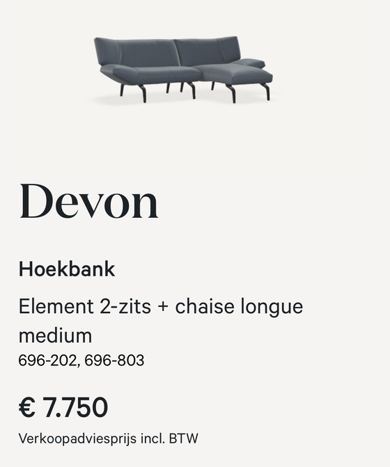 Image 1 of Leolux Devon 2,5 pl chaise longue (L) en cuero