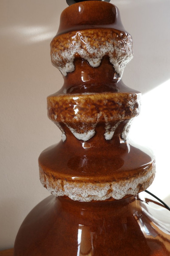 Image 1 of Vintage ceramic large floor lamp W. Germany fat lava