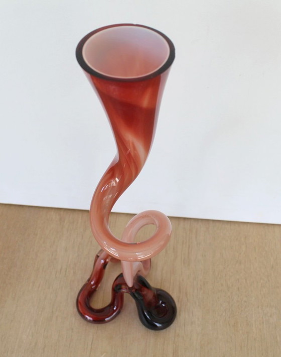 Image 1 of vase mouth-blown glass paste octopus art glass '70 josefina krosno